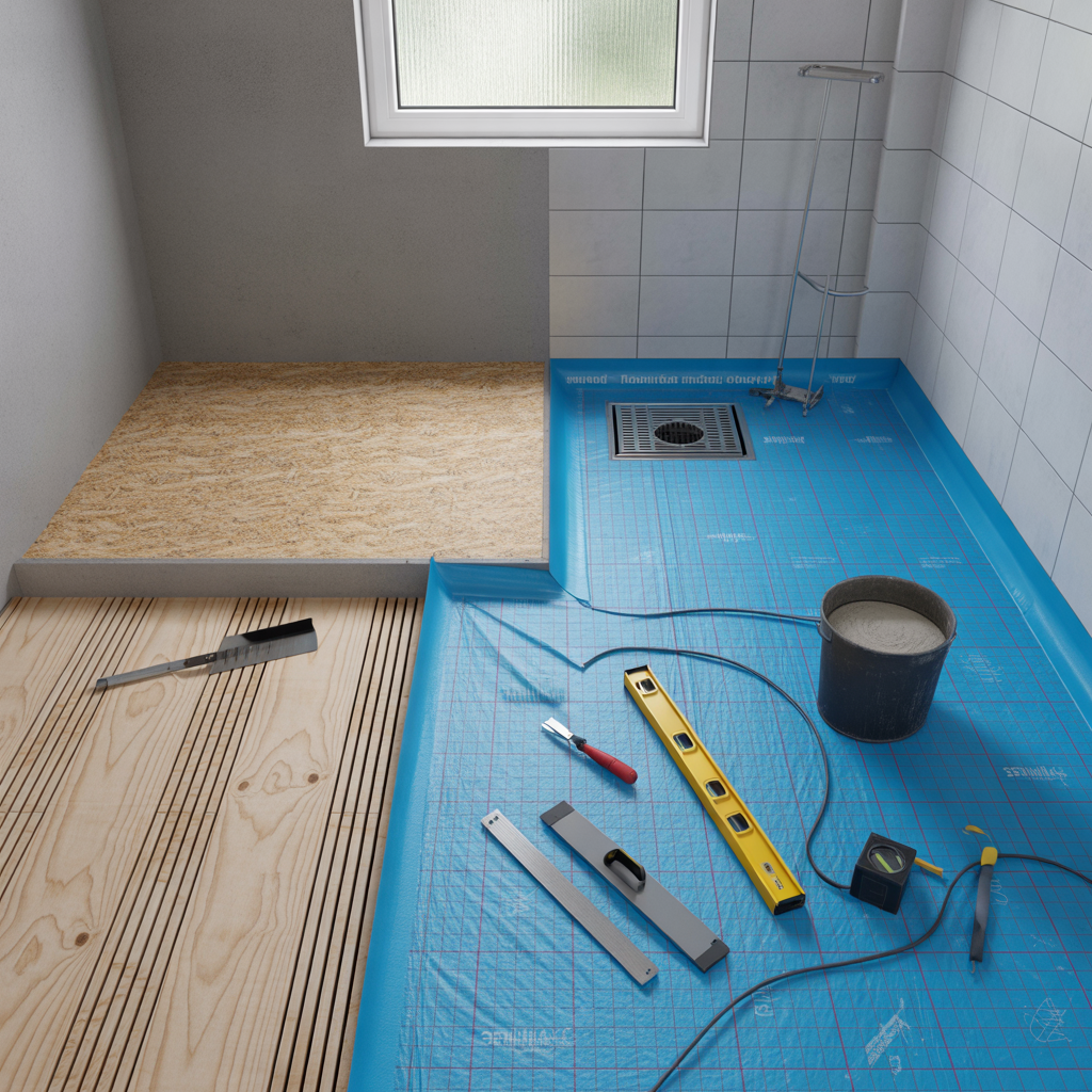 infor plattsattning pa trabjalklag i badrum checklista